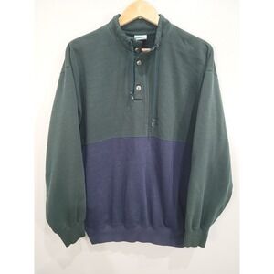 Cheetah Mervyns Colorblock Pullover Vtg Sweatshirt Men's Size L Green Navy